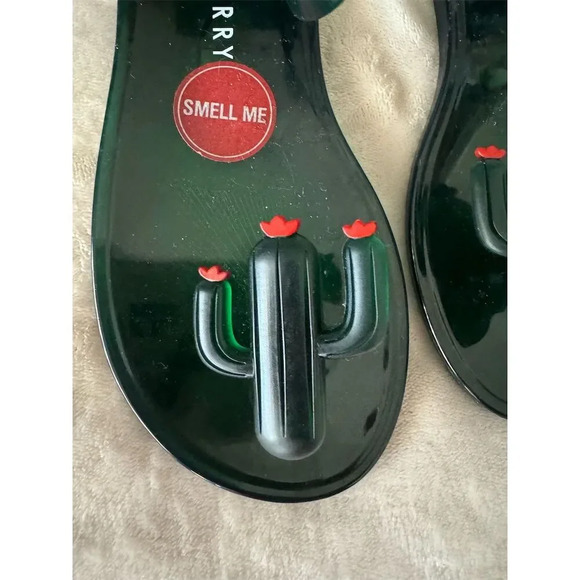 Katy Perry Women's Green Cactus Scented Jelly Sandals Size 8 - Picture 2 of 3